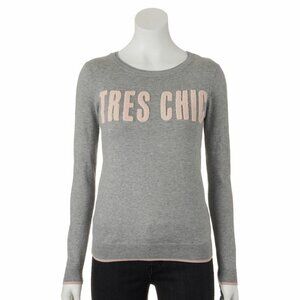 Elle Tres Chic Gray Sweater Size M